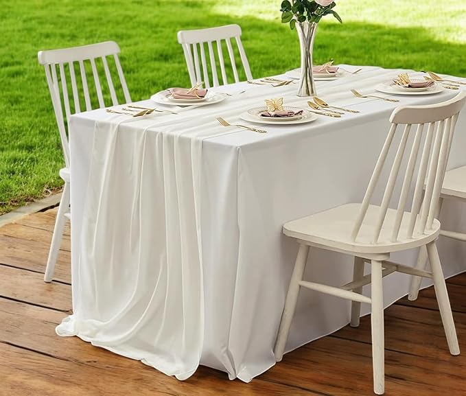 MDS Pack of 10 | Ivory | 10ft Chiffon Table Runner 29x120 Inches Long Romantic Rustic Sheer Gauze Runner for Wedding Bridal Shower Birthday Banquets Engagement Spring Easter Boho Decorations - Image 6