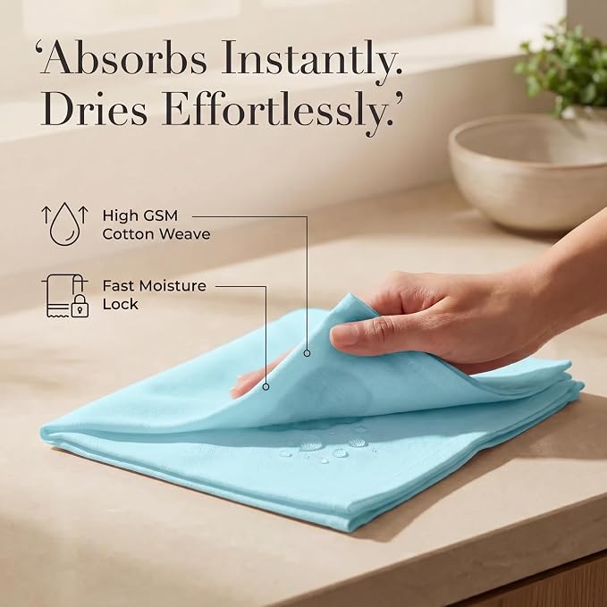 Urban Villa Cloth Napkins Cotton 20x20 (Set of 12) Aqua - Image 3