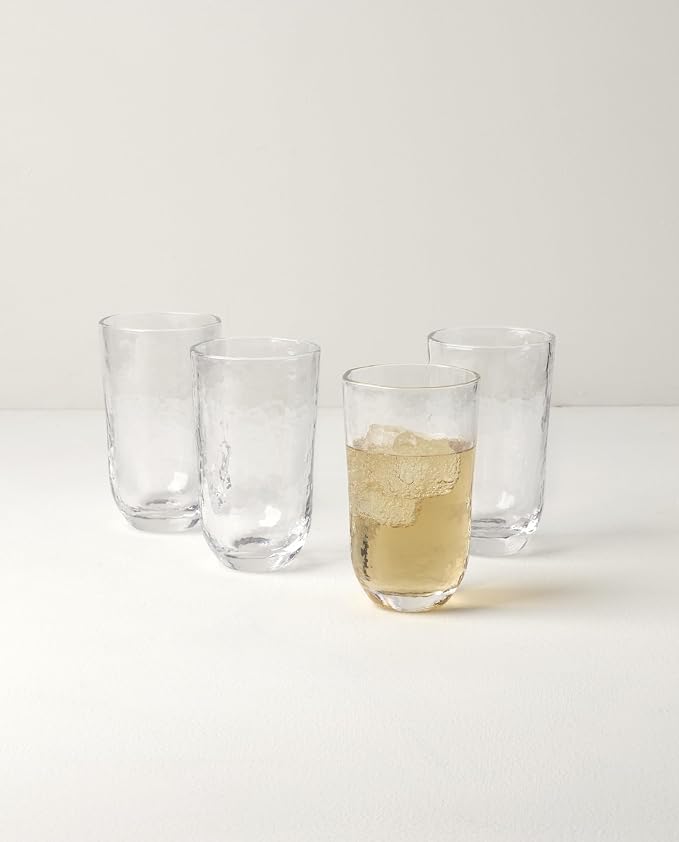 Lenox Homespun Clear Tall Highball Glasses, 20oz, Set of 4 | dishwasher safe | classic tall design | everyday drinkware for gatherings | 6 inch, 20oz, gift for women - Image 3