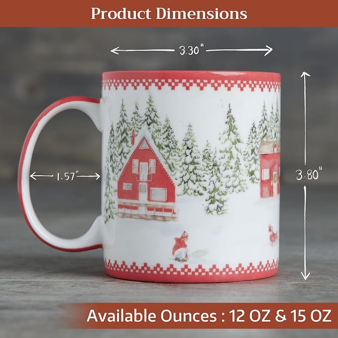 Maison d' Hermine Coffee Mug with Handles Tea Cups (15 Ounce, Pack of 1) | Fine Bone China Coffee Mugs for Hot Beverages Cappuccino Latte Home Restaurant Spring Summer -Rural Christmas - Jokkmokk - Image 4