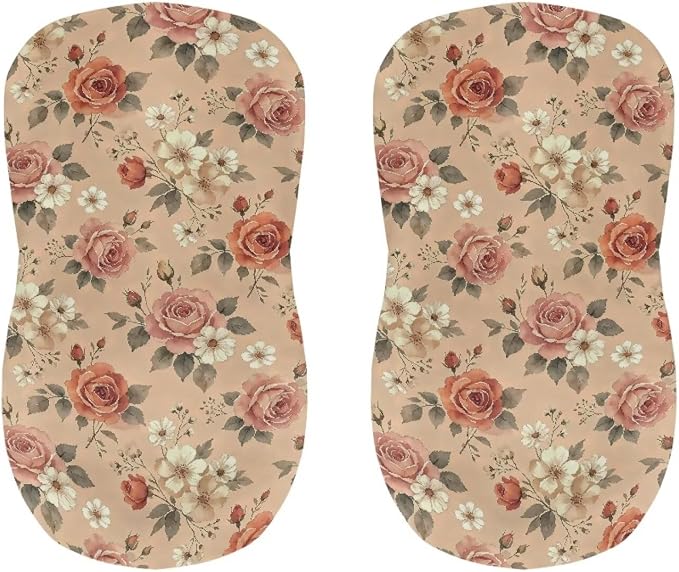 Vintage Flower 2 Pcs Bar Stool Seat Covers Soft Comfortable Bar Stool Seat Covers Slipcovers Reusable Chair Cover for Kitchen Island Bistro Cafe - Image 4