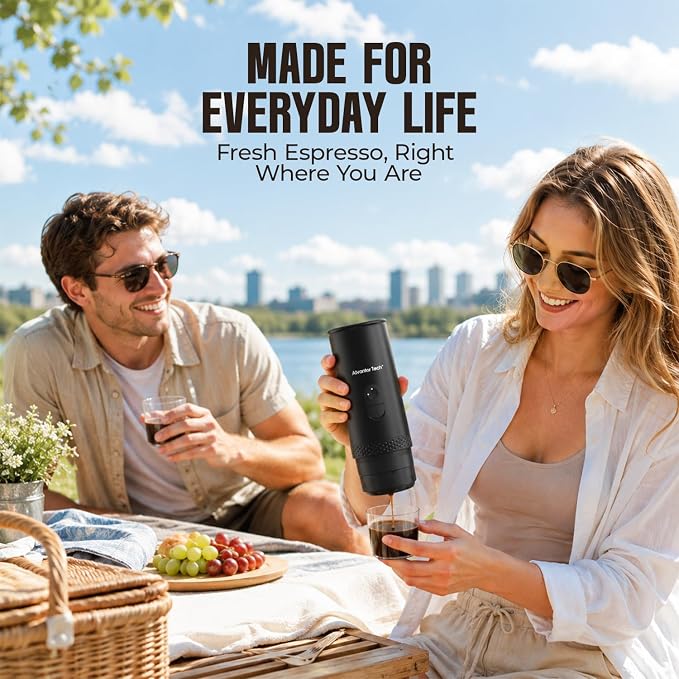 Portable Electric Espresso Machine, Mini Self-Heating Travel Coffee Maker for Ground Coffee & NS Capsules, Ideal for Camping, RV, Hiking & Office - Image 6
