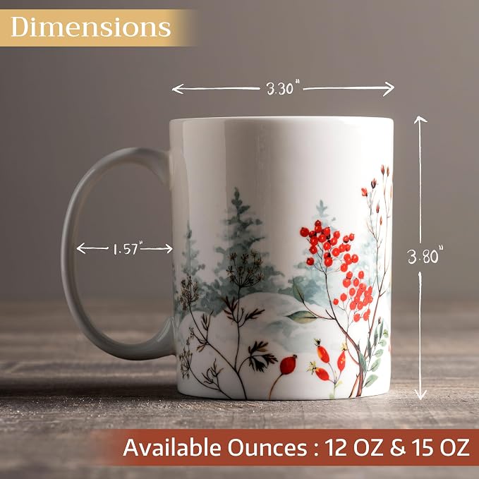 Maison d' Hermine Coffee Mug with Handles Tea Cups (15 Ounce, Pack of 1) | Fine Bone China Coffee Mugs for Hot Beverages Cappuccino Latte Home Restaurant Hotel Spring Summer -Morzine - Chamonix - Image 4