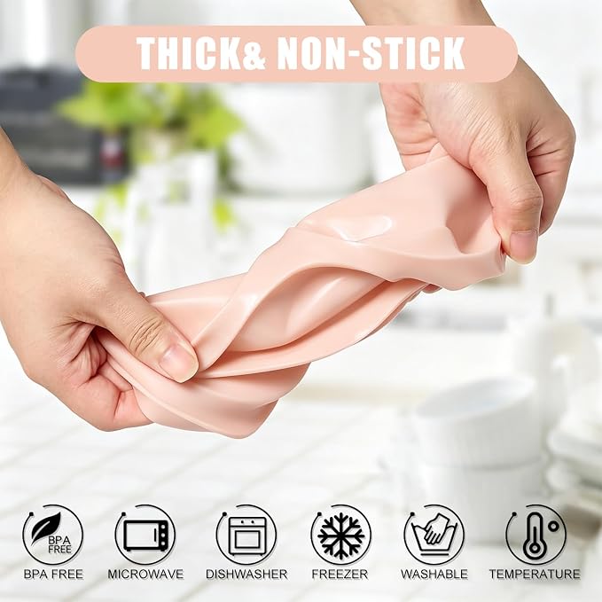 2 Pack 4 Inch Air Fryer Silicone Egg Molds Food Grade Non-Stick Heat Resistant Reusable Jumbo Round Muffin Pans for Egg Bites Breakfast Sandwiches Hamburger Buns Tart Pancake Baking - Image 3