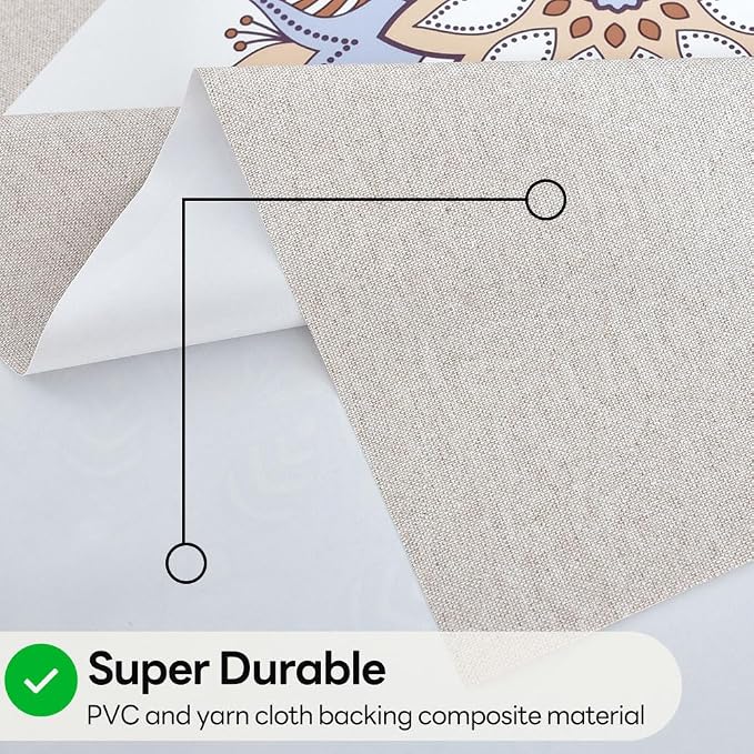 Wipeable Waterproof Tablecloth Vinyl Tablecloths for Rectangle Tables Heavy Duty PVC Tablecloth for Kitchen Dining Table(Flowers-1, 54'' x 72'') - Image 3