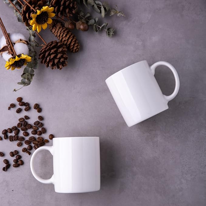 GBhome 12 OZ Off White Coffee Mugs, Ceramic Bulk Coffee Mugs with Large Handle for Man, Woman, Light Weight Coffee Mugs Set of 6 for Latte/Cappuccino/Cocoa/Milk, Dishwasher & Microwave Safe - Image 2