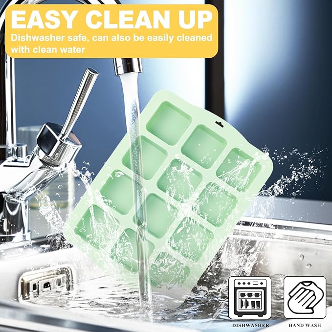 QELEG Silicone Brownie Pan with Dividers, 2 Set All Edges Square Cupcake Muffin Pans Non-Stick Baking Molds for Brownie Bites, Fudges and Keto Fat Bombs 2Pcs/12-Cavity
