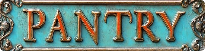Kexle Vintage Metal Wall Decor Sign "PANTRY" 4 x 16 Inches, Retro Tin Sign for Home, Bar, Bathroom, Bedroom, Man Cave, Kitchen, Garage, Office by Unknown