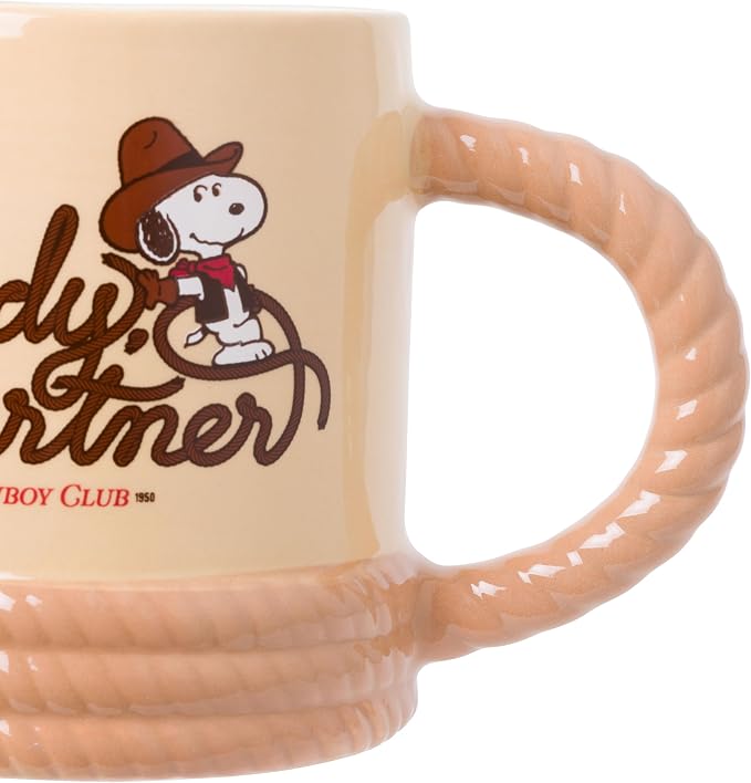 Silver Buffalo Peanuts Western Howdy Partner, 3D Sculpted Mug, 20oz | Ceramic, 0.59 Liters - Image 4