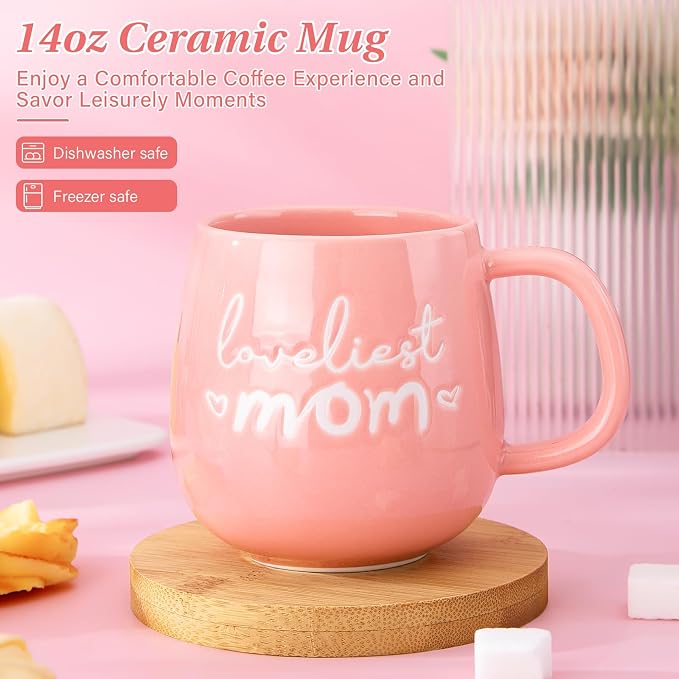 Mom Birthday Gifts for Mom from Daughter Son - Funny Mothers Day Birthday Gifts Ideas for New Moms Mother - 14Oz Ceramic Coffee Mug, Heart-Shaped Jewelry Dish, Gift Boxed Set, 10pcs - Best Moms Gift - Image 4
