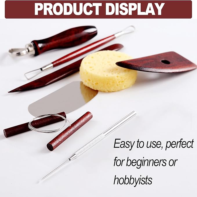 LINPHCEY 22-Piece Clay Sculpting Tools Set Perfect for Polymer Air Dry Modeling Clay Beginners & Professionals Ideal for DIY Pottery & Ceramics Tools for Clay Sculpey Sculpting & Crafting