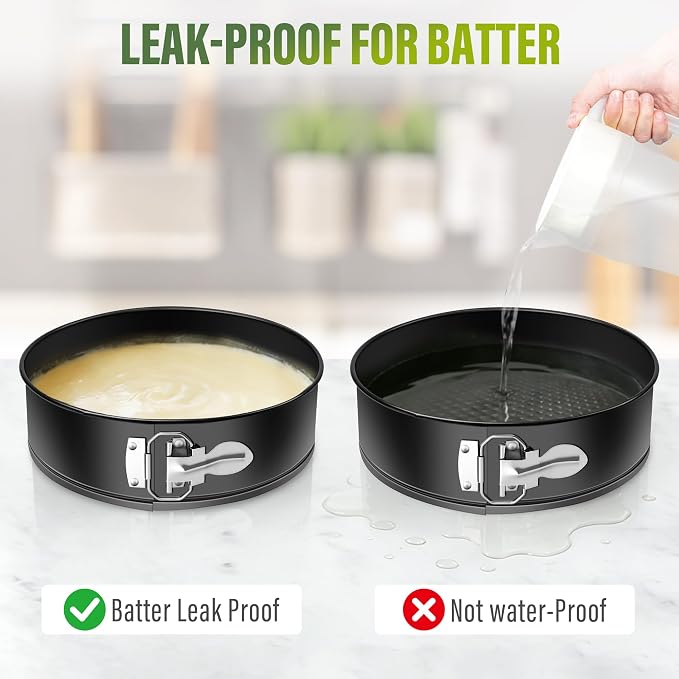 Vakoo 4+7+9+10 Inch Springform Pan - Nonstick, Leakproof Cheesecake Pan for Baking, Easy Release, No Parchment Paper Needed, Set of 4 - Image 7