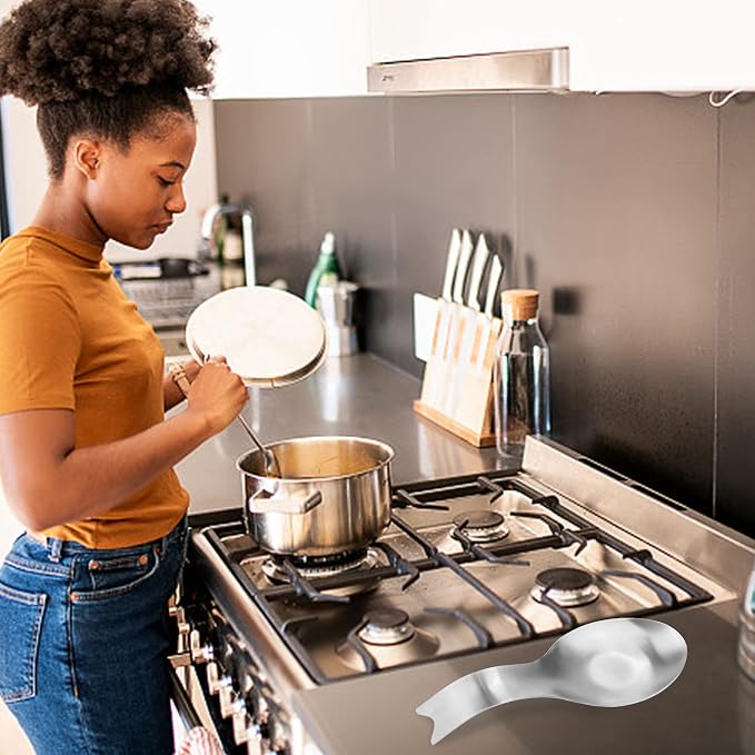 Stainless Steel Spoon Rest, Spatula Ladle Holder, Stainless Steel Utensil Spoon Rest Holder, Brushed Finish, Dishwasher Safe 3.8 x 9.4 Inch (Fish Shape Silver Color 1PC) - Image 6