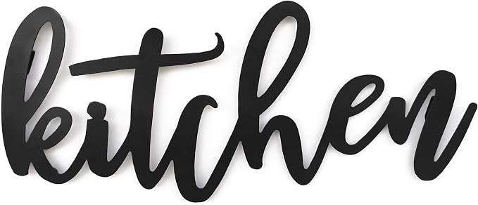 10 o'clock Kitchen Black Metal Wall Word Sign inch by 17"x7.3" Wall Decor • Farmhouse Decor • Family Wall Art • Decorations for Living Room Decor • Home Decor… by 10oclock