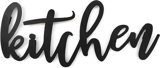 10 o'clock Kitchen Black Metal Wall Word Sign inch by 17"x7.3" Wall Decor • Farmhouse Decor • Family Wall Art • Decorations for Living Room Decor • Home Decor… by 10oclock