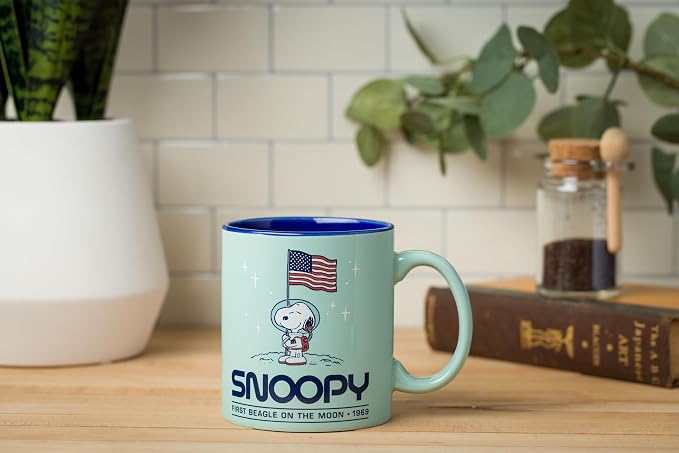 Silver Buffalo Peanuts Beagle on the Moon Snoopy Space, Ceramic Mug, 20oz | First, 0.59 Liters - Image 5