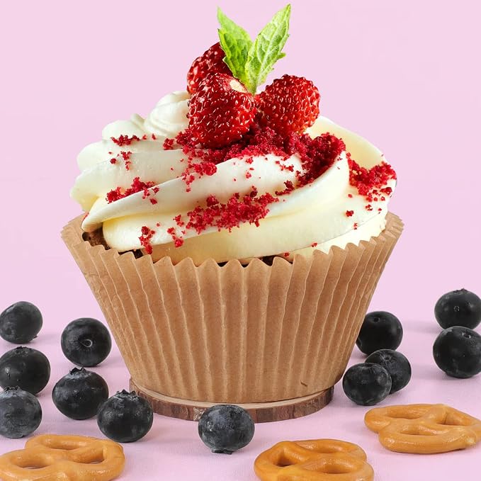 Caperci 150pcs Jumbo Muffin Liners for Baking - Natural Large Cupcake Liners, Unbleached Greaseproof Paper, Cupcake Wrappers for Party, Wedding, Birthday, Christmas - Image 2