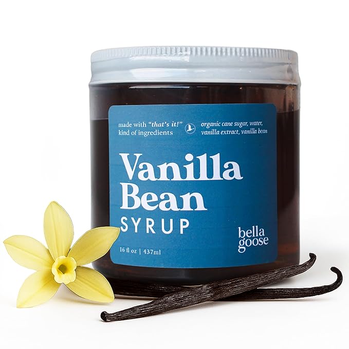 Bella Goose Gourmet Coffee Syrup Set – Vanilla Bean & Salted Caramel (16oz Each) | Handcrafted Pure Cane Sugar Syrups for Lattes & Desserts