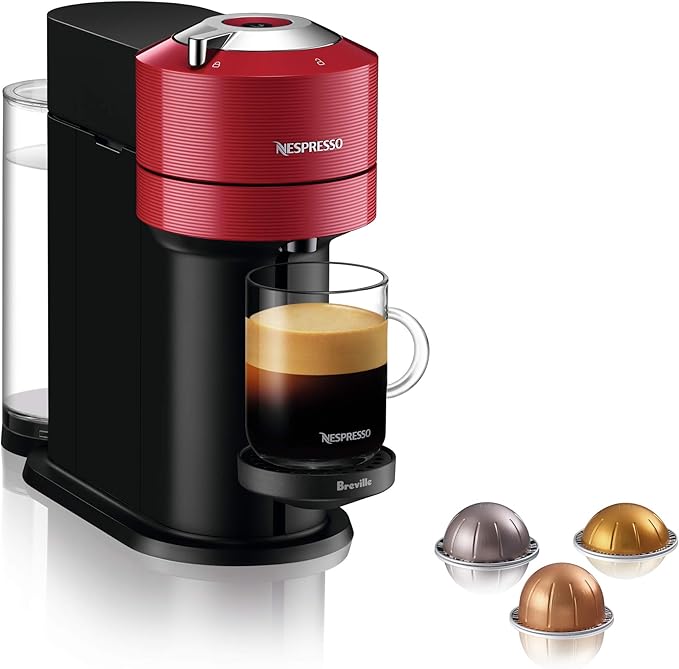 Nespresso Vertuo Next Coffee and Espresso Machine by Breville, Cherry Red