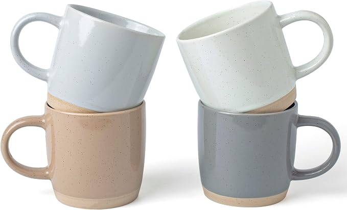 famiware Coffee Mugs for 4, 13 oz Mug Set, Dringking Cup with Handle for Coffee, Tea, Cocoa, Milk, Milkyway Serise, Multi-color by Famiware