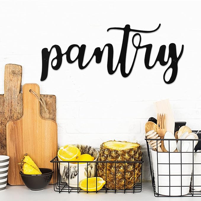 Jetec Pantry Decor Sign, Vintage Metal Pantry Sign Wall Decor Farmhouse Door Art Vintage Room Wall Art with Black Letter - Image 3