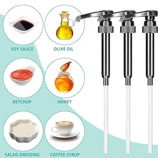 Coffee Syrup Pumps Black Syrup Pump Dispenser for 750ml/25.4 oz Skinny Syrup Bottles for Home & Coffee Bar Drinking Mixes, Tea, Beverage, Cocktails