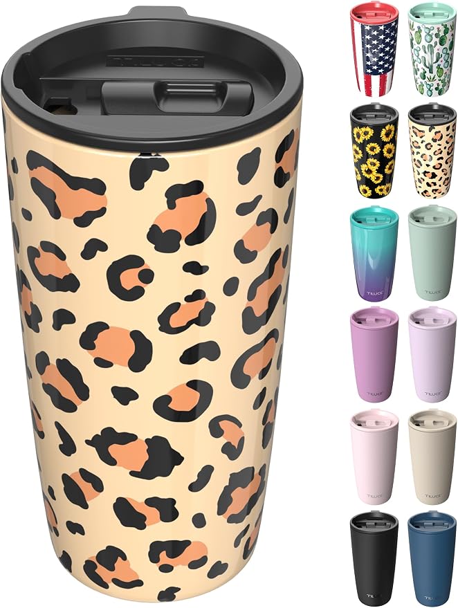 TILUCK 20 oz Insulated Coffee Tumbler with BPA-Free Lid | Travel Coffee Mug, Dishwasher Safe, Cup Holder Friendly, Double-Wall Vacuum Insulation for Hot & Cold Drinks, Leopard by TILUCKBringsGoodLuck