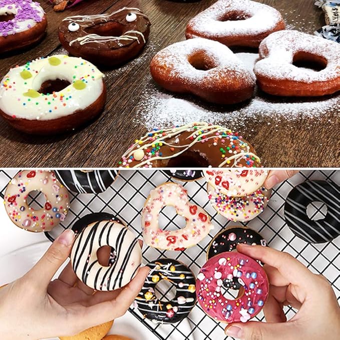 3 Pack Silicone Baking Tray Doughnut Maker Moulds, FineGood Cupcake Tray Silicone Muffin Molds Donut Pan Bagel Making Mould Tray