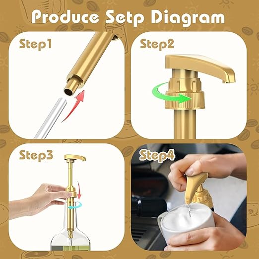 Syrup Pump - 10 Pieces Coffee Flavoring Syrup Pump | Fit 750ml Food-Grade PP Dispenser Pumps for Coffee Syrups Bottles, Beverages, and Kitchen Use | Durable & Easy Dispensing