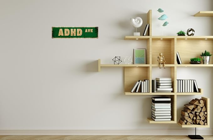 Funny Adhd Ave Man Cave Accessories Kitchen Signs Farmhouse Wall Decor Vintage Metal Tin Signs Street Signs Home Room Door Decor 4x16 in - Image 6
