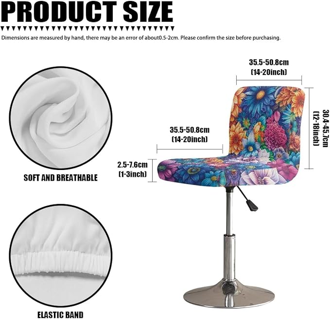 Bohemian Bar Chair Seat Covers for Dining Room Decorative Covers Set of 2 Soft Barstool Chair Seat Cushion Slipcovers - Image 7