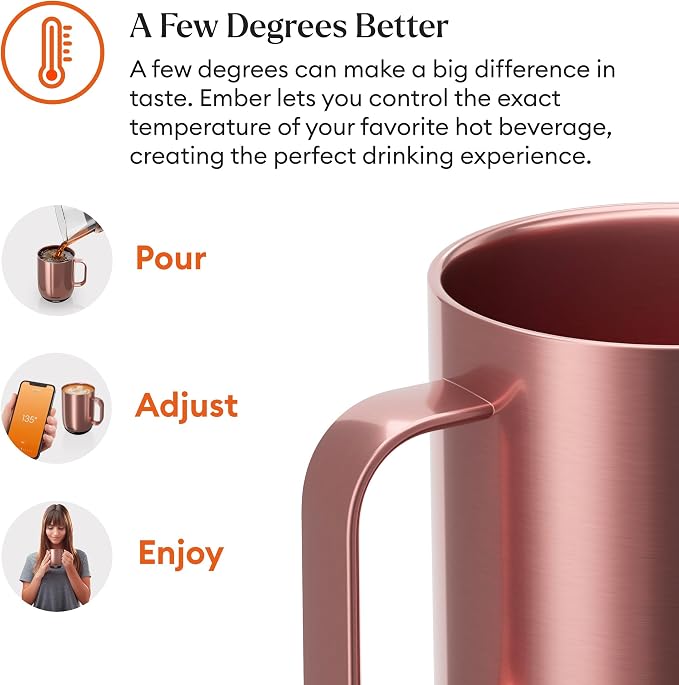 Ember Mug² Temperature Control Smart Mug 14oz - Rose Gold - Image 6