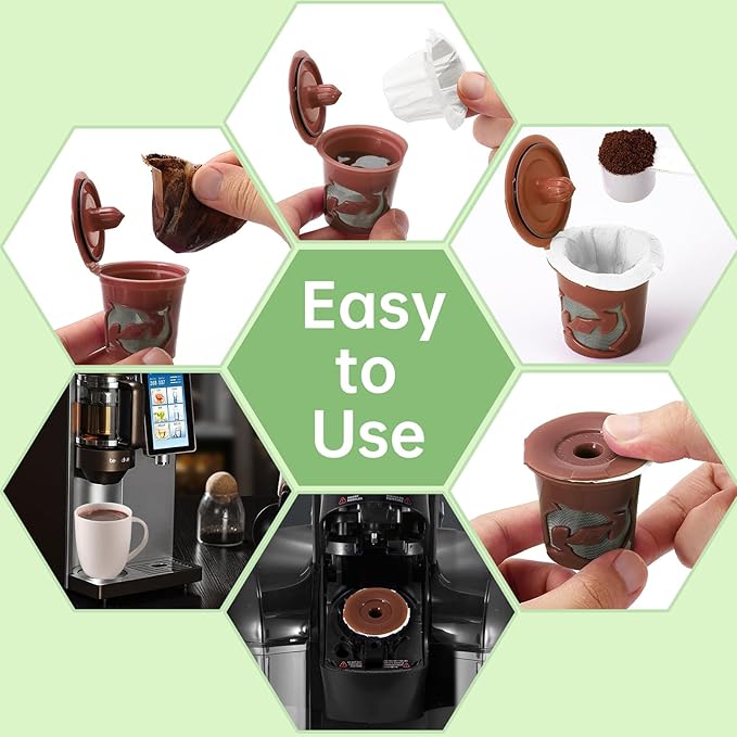 Aussen Disposable Coffee Paper Filters Replacement Kerig Filter Fit All Keurig Single Serve Filter Brands Compatible with Reusable Single Serve Pods Keurig Coffee Maker (White, 200pcs)