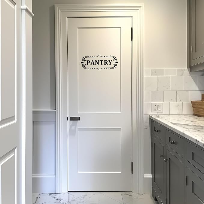Pantry Room Vinyl Decal, Kitchen Pantry Door Decal, Pantry Door Sign, Farmhouse Kitchen Decor Vinyl Sticker (13.7 x 5.8 inch, Black) - Image 5
