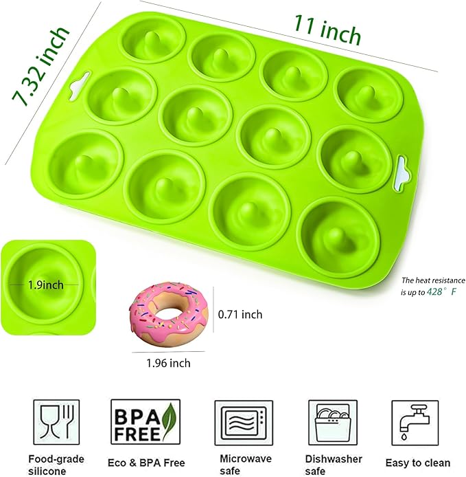 Silicone Donut Pan, Bite Size Silicone Donut Pans for baking, Mini Donut Pan, Mini Baking Pan for baking delicious donuts, Non-stick Bottom, Easy to Clean