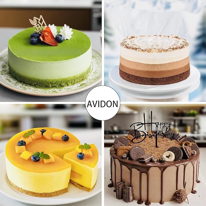 AVIDON 8 inch Cake Pans- Silicone Round Cake Molds for Layer Cake, Cheese Cake and Chocolate Cake, Non-stick and dishwasher safe silicone baking pans (1)