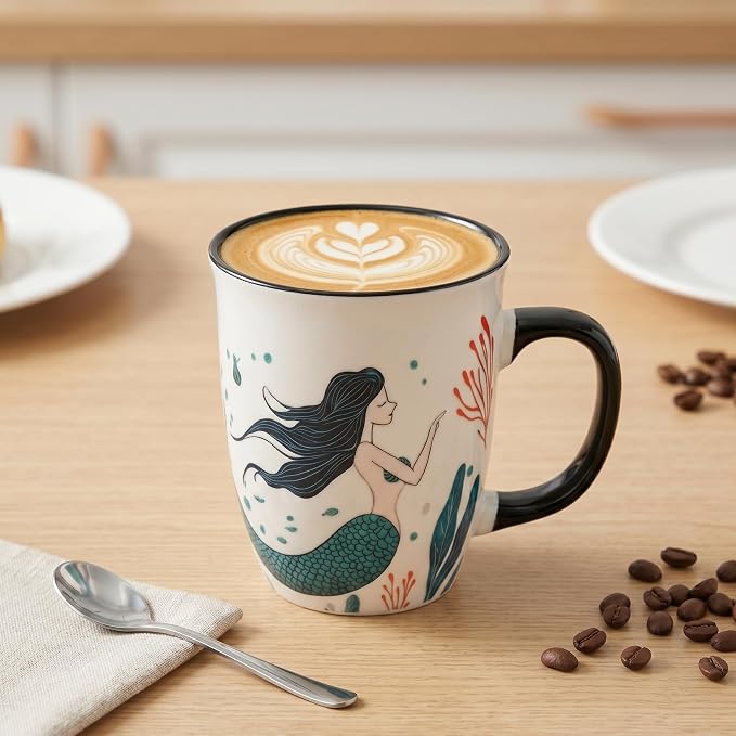 Mermaid Color Changing Coffee Mug 16oz | Ceramic Heat Sensitive Cup for Home & Office, Funny Christmas Birthday Gifts for Mermaid Lovers Men Women - Image 6
