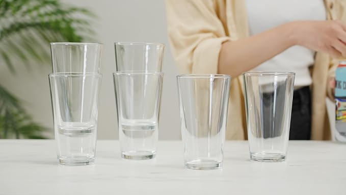 True Stackable Beer Glasses, Pint Glasses for Beers, Water, Iced Coffee, Cocktails, Game Night, Beer Gifts for Men, BBQ Outdoor Party, Home Bar Accessories, Kitchen Glassware, 16 oz, Set of 6 - Image 11