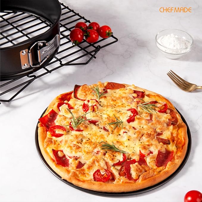 CHEFMADE Springform Pan, 10 Inch Round Cake Pan with Removable Bottom，Chiffon Bakeware for Oven and Instant Pot (Black) - Image 7