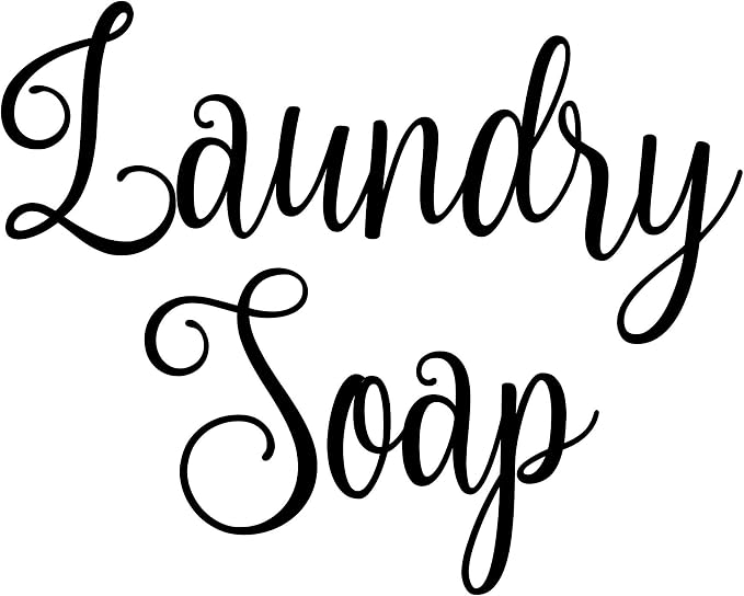 Laundry Soap 6w x 4.5h Label | Laundry Room Organization | Die Cut Vinyl Decal | Black Fancy Font (Sticker Only) by MinglewoodTrading