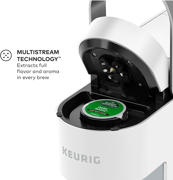 Keurig K-Slim Single Serve K-Cup Pod Coffee Maker, Multistream Technology, 3 Brew Sizes, Slim and Sleek Design, 46oz Removable Reservoir, White | Multistream Technology, 3 Brew Sizes, Sleek Design, Removable Reservoir - Image 3