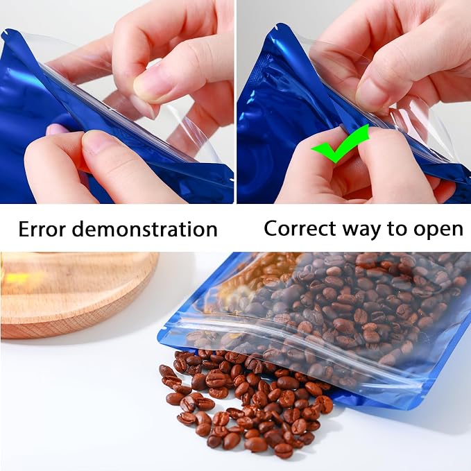 150 Pcs Mylar Bags for Food Storage, 5x8 Mylar Bag with Window Stand Up, Small Holographic Resealable Bags Smell Proof Bag Food Packaging for Small Business Freeze Dried Candy Jewelry Foil Packaging - Image 6