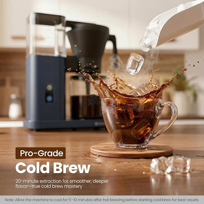 Kismile SCA-Certified 8-Cup Drip Coffee Maker with Pour-Over Control | 3-Second Heating at 197–205°F, Adjustable Flow, Removable 1.25L Water Tank, 20-Min Cold Brew and 40-Min Keep Warm - Image 6