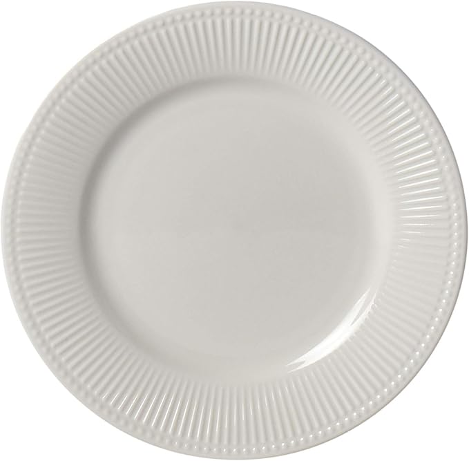 Tabletops Gallery Embossed Bone White Porcelain Round Dinnerware Collection- Chip Resistant Scratch Resistant, Fleur 16 Piece Dinnerware Set (Dinner Plate, Salad Plate, Cereal Bowl, Mug) - Image 8