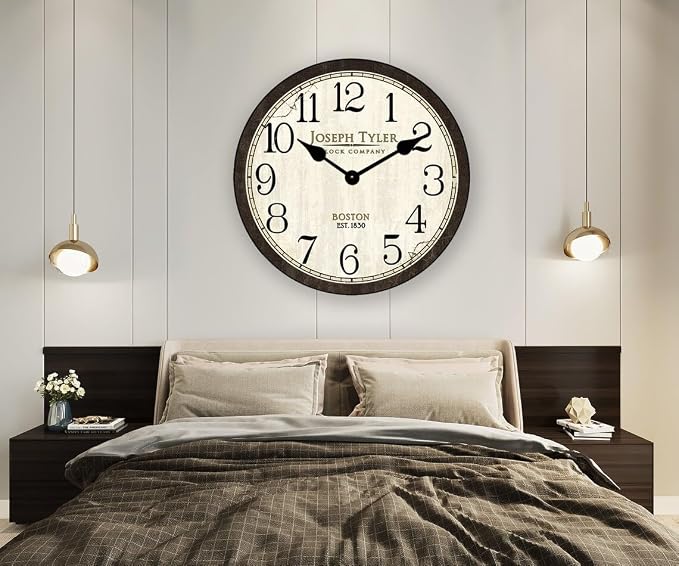 The Big Clock Store Mercantile Wall Clock | Handcrafted in USA | Silent Non-Ticking Mechanism | Beautiful Color | Rustic Decor for Living Room | Battery Operated (15-Inch) - Image 3