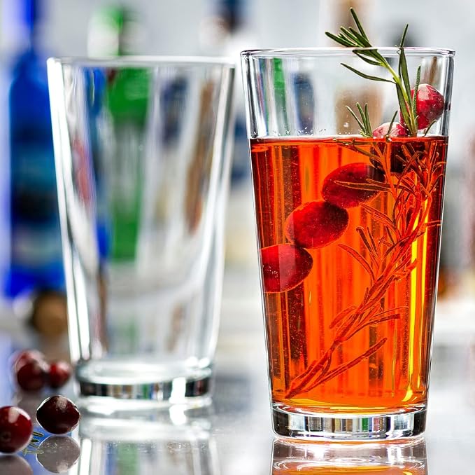 Drinking Glasses - Set of 10-16oz. Margarita Glass Cups - Dishwasher Safe Cocktail Clear Heavy Base Tall Beer Glasses, Water Glasses, Bar Glass, Wine, Juice, Iced Tea - Image 8