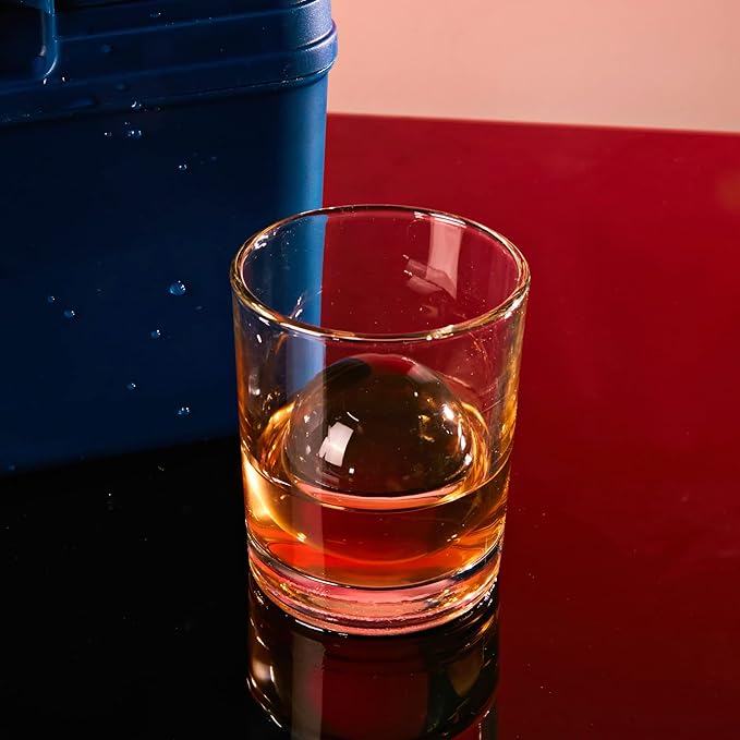 Clear Ice Ball Maker Tray - 2 Inch Ice Cube Maker Mold,4 Cavity Large Clear Ice Ball Silicone Tray, Crystal Clear Ice Sphere Maker Mold for Whiskey and Cocktail