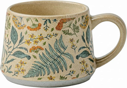Ceramic Coffee Mug, 13oz Floral Design Pottery cute mugs, Ideal Gift for Women unique vintage pretty coffee mugs (Summer Whisper) by Qixc%C3%B3zti