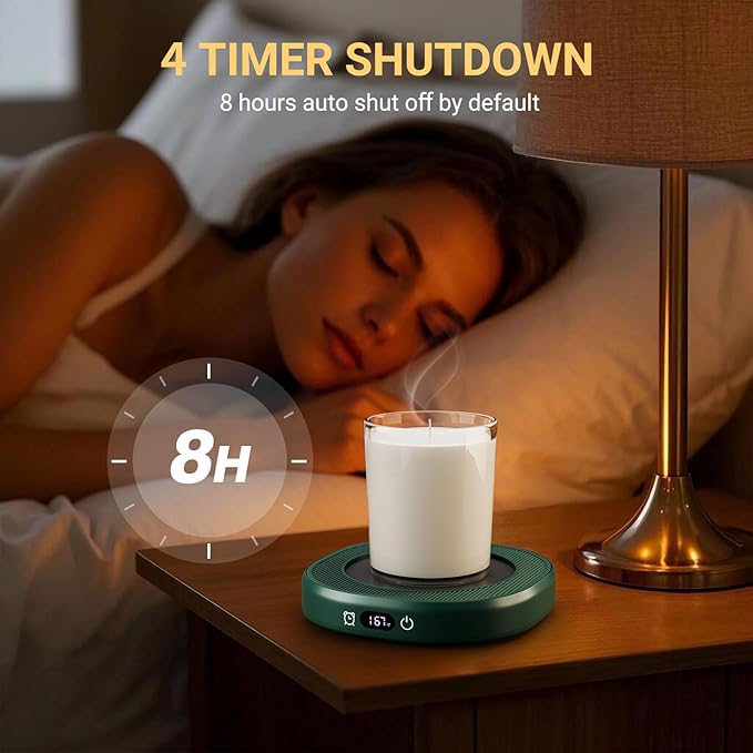 Coffee Mug Warmer & You are Awesome Mug Set, Electric Cup Warmer with Auto Shut Off, 4 Temperature Setting Smart Beverage Warmer, 8-Hours Auto Shut Off - Image 4