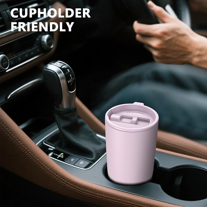 TILUCK 20 oz Insulated Coffee Tumbler with BPA-Free Lid | Travel Coffee Mug, Dishwasher Safe, Cup Holder Friendly,Double-Wall Vacuum Insulation for Hot & Cold Drinks, MatteLightPurple - Image 4